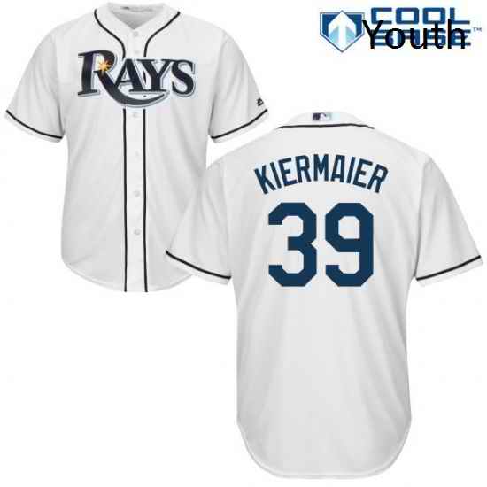 Youth Majestic Tampa Bay Rays 39 Kevin Kiermaier Replica White Home Cool Base MLB Jersey